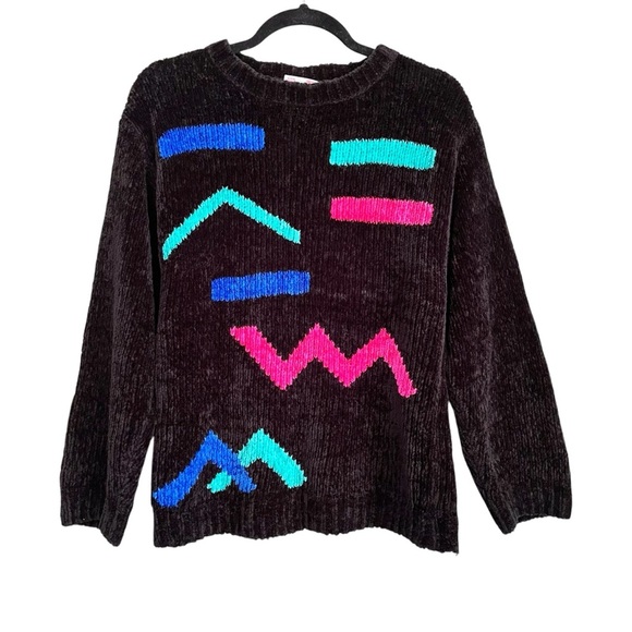 Vintage Sweaters - Vintage Rare 80s Collection Bold Vibrant Size Small Nostalgic Sweater